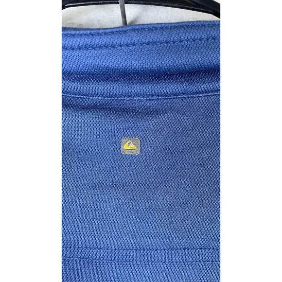 Quiksilver Polo Shirt Mens 2XL Blue Solid Waterman Tagless Casual Short Sleeve - Picture 8 of 9